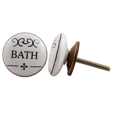 Bath Flat Ceramic Cabinet Knob